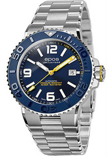 Швейцарские наручные мужские часы Epos 3441.131.96.56.30. Коллекция Sportive Diver