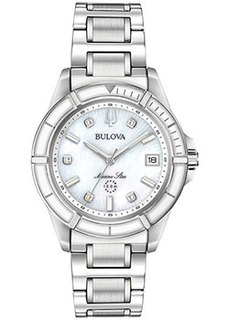 Японские наручные женские часы Bulova 96P201. Коллекция Marine Star Ladies