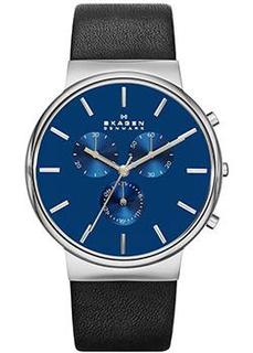 Швейцарские наручные мужские часы Skagen SKW6105. Коллекция Leather
