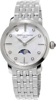 Швейцарские наручные женские часы Frederique Constant FC-206MPWD1S6B. Коллекция Slim Line Moonphase