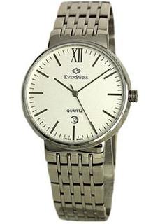 Швейцарские наручные мужские часы EverSwiss 9743-GSS. Коллекция Classic