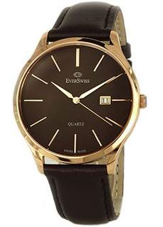 Швейцарские наручные мужские часы EverSwiss 4329-GLRBR. Коллекция Classic