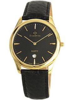 Швейцарские наручные мужские часы EverSwiss 1691-GLB. Коллекция Classic