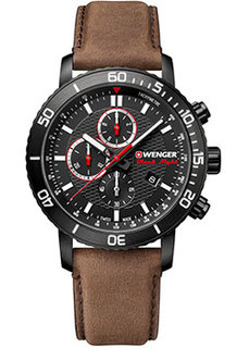 Швейцарские наручные мужские часы Wenger 01.1843.107. Коллекция Roadster Black Night Chrono
