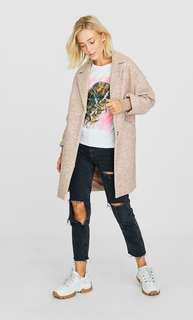 Драповое пальто Stradivarius