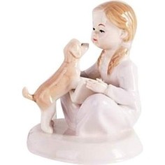 Керамическая фигурка Snowmen Девочка с собакой 10,5см Рождество