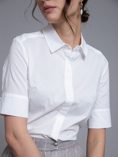 Белая рубашка с коротким рукавом Emka