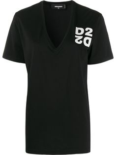Dsquared2 футболка с V-образным вырезом и принтом D2