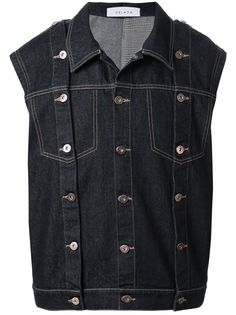 Delada deconstructed combined denim vest
