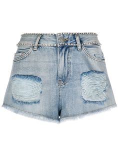Twin-Set джинсовые шорты с эффектом потертости