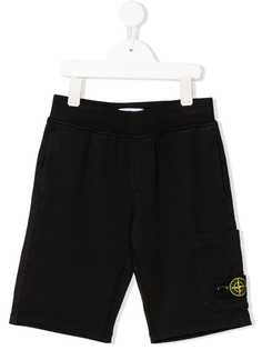 Stone Island Junior шорты с нашивкой-логотипом