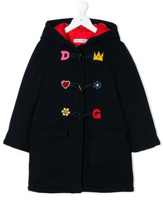 Dolce & Gabbana Kids пальто с аппликационными заплатками