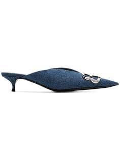 Balenciaga джинсовые мюли с пряжкой с декором 40