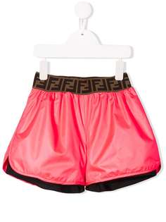 Fendi Kids шорты с логотипом