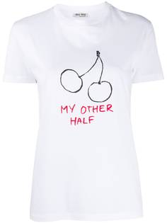 Miu Miu футболка My Other Half с принтом