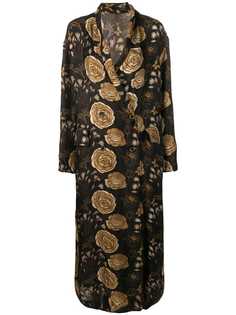 Uma Wang длинное пальто с цветочным принтом