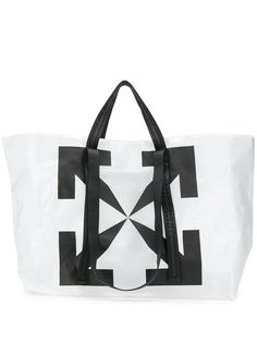 Off-White большая сумка-тоут с логотипом