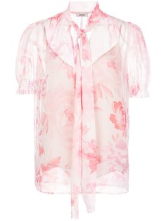 Jason Wu прозрачная блузка с цветочным принтом