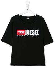 Diesel Kids футболка с вышитым логотипом