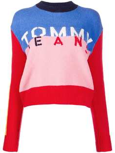 Tommy Jeans джемпер в стиле колор-блок с логотипом