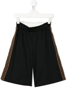 Fendi Kids шорты с логотипами FF на лампасах