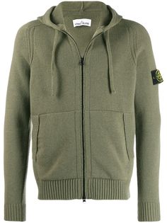 Stone Island толстовка в рубчик с капюшоном
