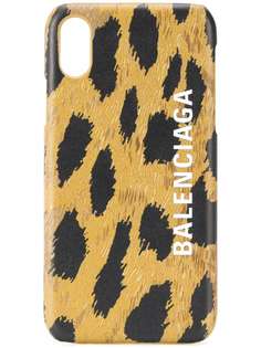 Balenciaga чехол Cash для iPhone XS с леопардовым принтом