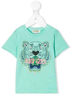 Kenzo Kids футболка с принтом Tiger и кнопками на плече