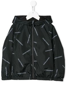 Emporio Armani Kids пуховик с капюшоном и логотипом