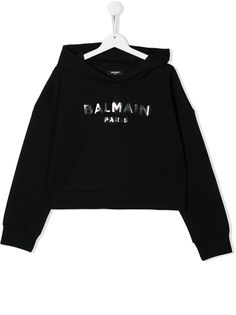 Balmain Kids худи с длинными рукавами и логотипом