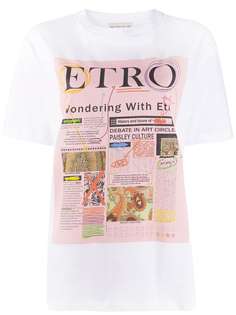 Etro футболка с графичным принтом и логотипом