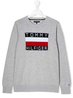 Tommy Hilfiger Junior джемпер с логотипом вязки интарсия