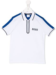 BOSS Kidswear рубашка-поло на молнии