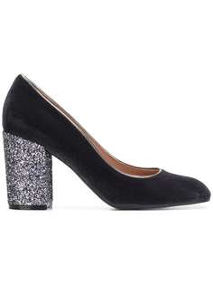 Pollini glitter chunky heel pumps