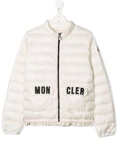 Moncler Kids куртка с оборками и логотипом