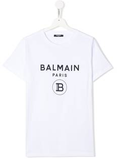 Balmain Kids футболка с короткими рукавами и логотипом