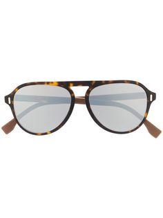Fendi Eyewear солнцезащитные очки-авиаторы черепаховой расцветки