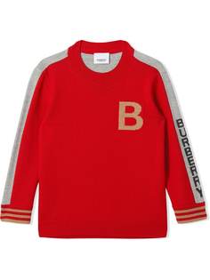 Burberry Kids жаккардовый джемпер с монограммой