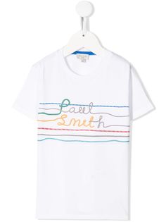 Paul Smith Junior футболка с вышитым логотипом