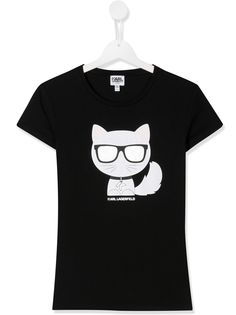 Karl Lagerfeld Kids футболка с принтом и логотипом