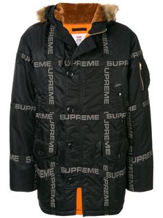 Supreme пуховик с логотипом