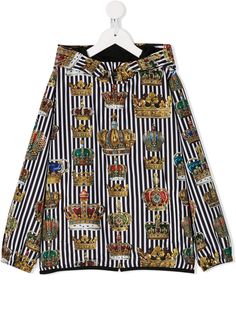 Dolce & Gabbana Kids куртка в полоску с капюшоном