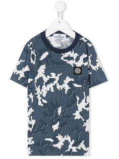 Stone Island Junior футболка с нашивкой-логотипом