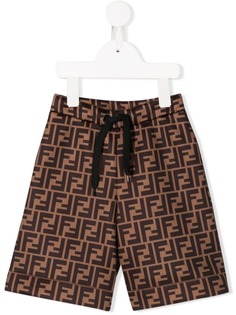 Fendi Kids спортивные шорты с логотипом FF