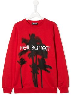 Neil Barrett Kids свитер с круглым вырезом и принтом