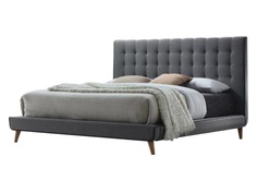 Кровать “minnesota” 200*200 (idealbeds) серый 230x117x235 см.