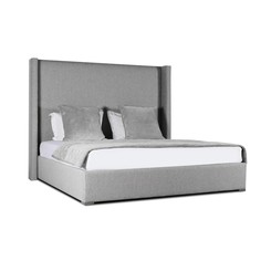 Кровать “berkley winged plain bed collection” 160*200 (idealbeds) серый 178x150x215 см.