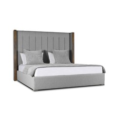Кровать “berkley winged vertical bed wood collection” 200*200 (idealbeds) серый 218x160x215 см.