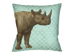 Интерьерная подушка самый обыкновенный носорог (object desire) голубой 45x12x45 см.
