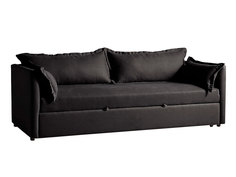 Мягкий раскладной диван brevor (myfurnish) черный 220x80x95 см.